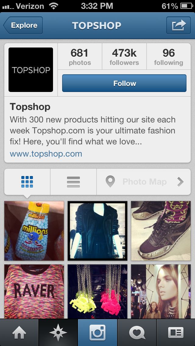  TopShop have 473,000 followers on Instagram