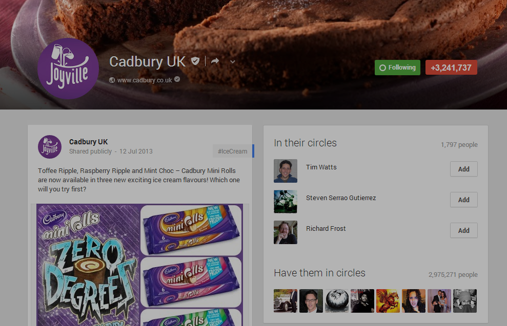 Cadbury UK Google